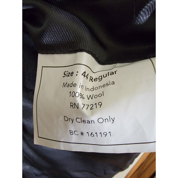 Pronto Uomo Men's Black Wool 2-Button Blazer Sport Coat Suit Jacket - 44R - Picture 8 of 10